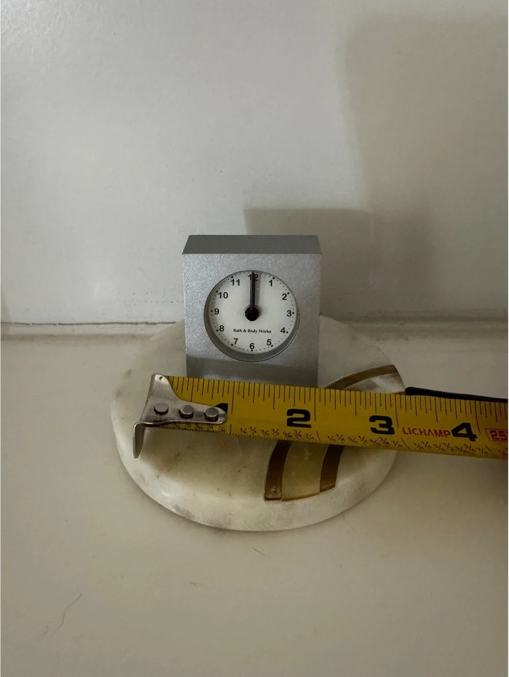 Bath & Body Works Mini Desktop Quartz Clock Silver Promotional Employee Gift